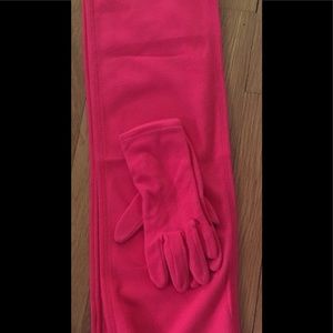 Lands End fleece scarf & gloves